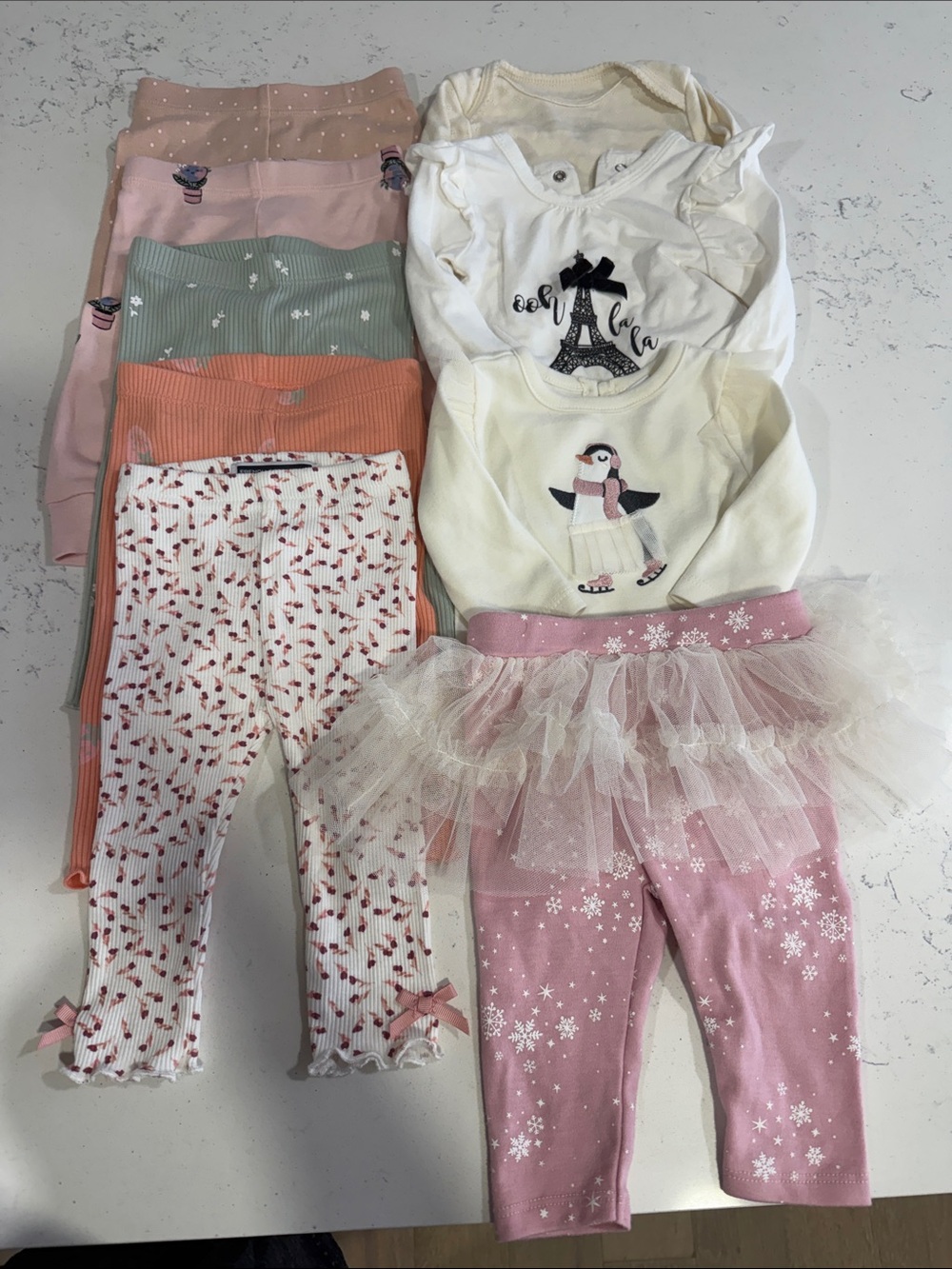 9 Piece Baby Girl Body Suits and Pants